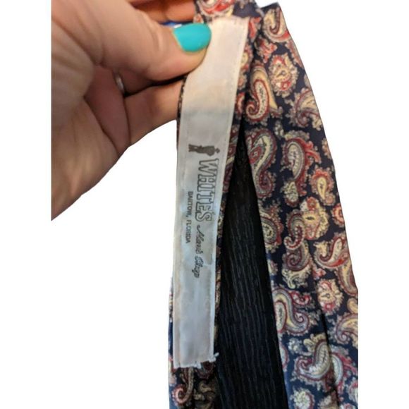Vintage Briar Men's Silk Tie Paisley Handmade Woven Silk in England T59 - Picture 5 of 10